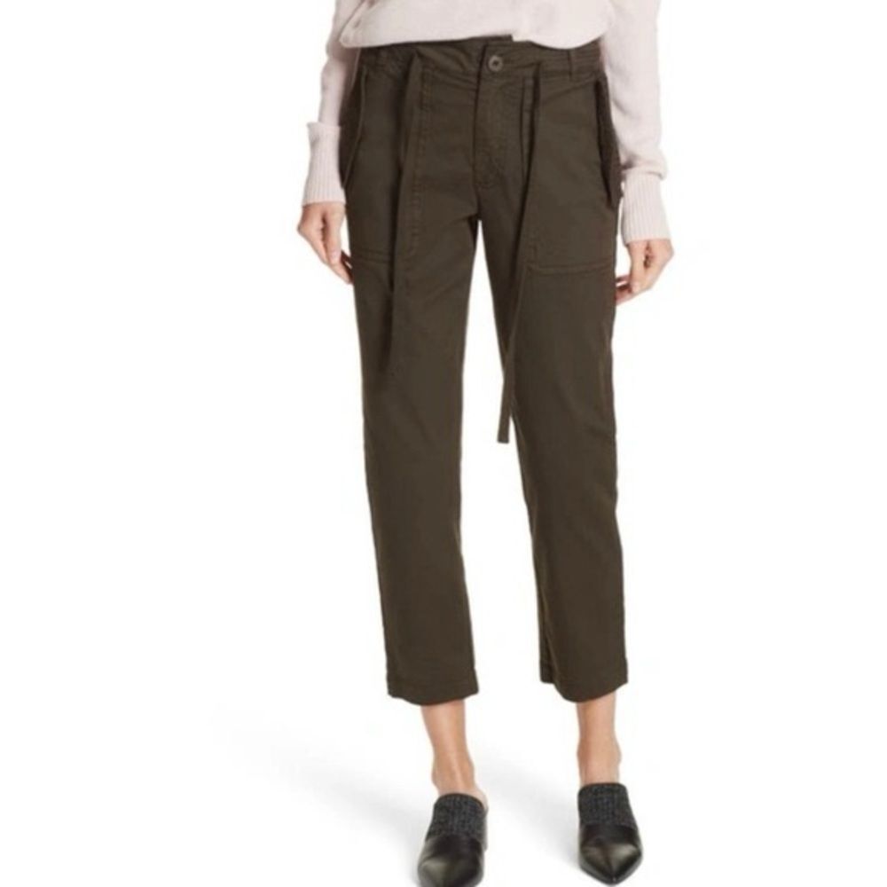 Women's Olive Cargo Pants Vince Women's Utility Crop Pants straight-leg 4